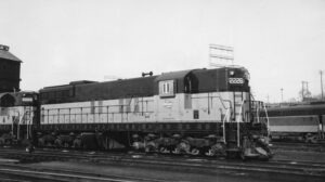 Chicago, Milwaukee, Saint Paul and Pacific Railroad | aka Milwaukee Road | Milwaukee, Wisconsin | EMD SD10 #2226 diesel-electric locomotive | February 22, 1954 | Arthur B. Johnson photograph | Elmer Kremkow collection