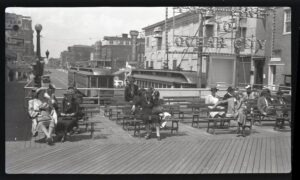 Atlantic City and Shore Railway | Shore Fast Line | Atlantic City, New Jersey | Shore Fast Line cars at Boardwalk station | May 1942 | Henry Libby photograph / collection