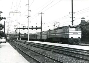 Amtrak | Philadelphia, Pennsylvania | GE E60 #603 electric motor | Train #88 | Frankford Junction | July 1992 | Will Coxey photograph / collection