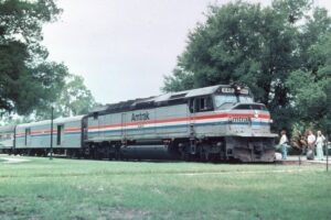 Amtrak | Winter Park, Florida | EMD SDP40 #640 diesel-electric locomotive | Silver Meteor | July 20, 1980 | A.D. Saleker photograph | Stephen Timko collection
