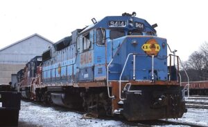 Buffalo and Pittsburgh Railroad – Genesee and Wyoming System | Brookville, Pennsylvania | EMD GP38-2 #9414 diesel-electric locomotive | April 6, 2002 | Dick Flock photograph / collection