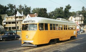 Baltimore Transit Company | Baltimore, Maryland | PCC Streetcar #7125 | Route #15 Walbrook Junction | September 1956 | Al Holtz photograph / collection