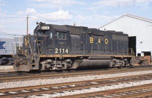 CSX Transportation Company | Augusta, Georgia | ex-Baltimore & Ohio EMD GP38 #2114 diesel-electric locomotive | September 13, 1992 | Dick Flock photograph / collection