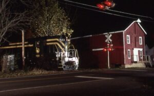 Central Railroad of New Jersey | Black River & Western | Three Bridges, New Jersey | EMD GP7 #1523 diesel-electric locomotive | Special Jersey Central Chapter excursion train | November 1999 | Mitchell E. Dakelman photograph / collection