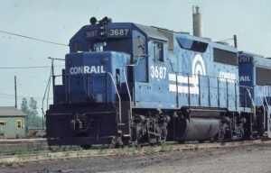Conrail | Cleveland, Ohio | EMD GP35 #3687 diesel-electric locomotive | May 1977 | Elmer Kremkow photograph / collection