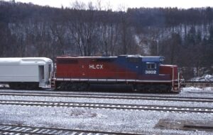Helm Leasing Company | Brookville, Pennsylvania | on Pittsburgh and Shawmut | EMD GP38 #3802 diesel-electric locomotive | April 6, 2002 | Dick Flock photograph / collection