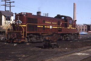Lehigh Valley Railroad | Sayre, Pennsylvania | Alco RS3 #212 diesel-electric locomotive | April 1972 | Ken Kulick photograph / collection