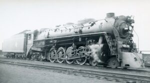Chicago, Milwaukee, Saint Paul and Pacific Railroad | Milwaukee Road | Bensenville, Illinois | Class S2 4-8-4 #206 steam locomotive | February 27, 1938 | C.W. Jernstrom photographer | Elmer Kremkow collection