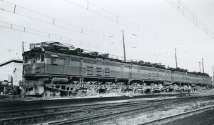Chicago, Milwaukee, Saint Paul and Pacific Railroad | Milwaukee Road | Butte, Montana | Alco-GE EF1 #E45B box cab electric motor | September 17, 1965 | Arthur B. Johnson photograph | Elmer Kremkow collection