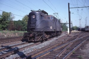 New Jersey Department of Transportation | aka NJDOT | Conrail | South Amboy, New Jersey | Altoona Works class GG1 4881 electric motor | June 1981 | William Rosenberg photograph | | Morning Sun Books collection