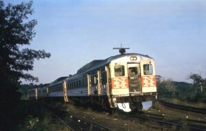 New Haven, New York and Hartford Railroad | Needham Junction, Massachusetts | RDC-2 #126 | Passenger train #936 | August 15, 1961 | AL Holtz photograph / collection