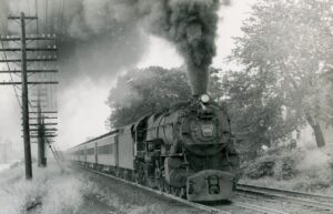 Pennsylvania Railroad | New York & Long Branch | Avon-by-the-Sea, New Jersey | Juniata Works class K4s 4-6-2 #3747 steam locomotive | Bay Head bound train | August 2, 1955 | T.M. Flattley photograph | Francis B. Landenberger Palmer collection