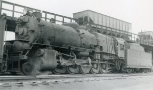 Pennsylvania Railroad | Cresson, Pennsylvania | Juniata Worls I1s 2-10-0 #3720 steam locomotive | August 24, 1948 | T.M. Flattley, Jr. photograph | Francis B. Landenberger Palmer collection