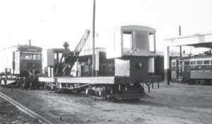 Virginia Electric & Power Company | Norfolk, Virginia | Derrick Work car | 1943 | Al Craemer photograph | North Jersey Chapter, NRHS Collection