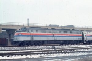 Amtrak | Chicago, Illinois | EMD Class E9a #498 diesel-electric locomotive | January 1977 | Ken Kulick photograph / collection