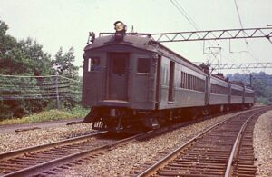 Delaware, Lackawanna and Western Railroad | Morristown, New Jersey | Westbound MU set | 1955 | Al Holtz photograph / collection
