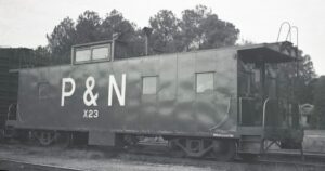 Piedmont and Northern Railroad | Greenwood, South Carolina | Caboose # X23 | November 4, 1967 | H.B. Olsen photograph / collection