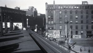 Boston Elevated Railway | Boston, Massachusetts | Looking north from South Station | Fall 1936 | Henry Libby photograph / collection