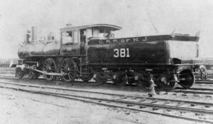 Central Railroad of New Jersey | Jersey City, New Jersey | Cooke class 4-4-0 #381 steam locomotive | June 1903 | CRNJ Staff photographer | Warren Crater. Friends of the New Jersey Transportation Museum collection