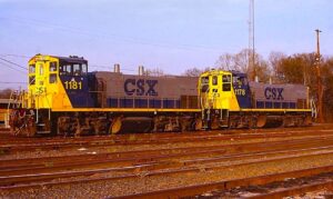 CSX Transportation | Augusta, Georgia | EMD MP15AC #1181 and #1178 diesel-electric locomotives | March 20, 1995 | Dick Flock photograph / collection