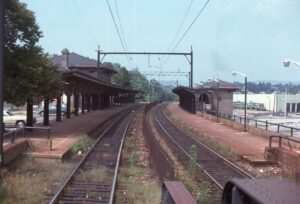 Erie Lackawanna Railway | Morristown, New Jersey | Passenger Train Station, looking west | September | 1977 | Will Coxey photograph / collection