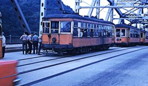 Johnstown Traction Company | Johnstown, Pennsylvania | Streetcar #311 + more | Franklin Street Bridge | NRHS Convention | September 6, 1959 | Al Kerr photograph | Niagara Chapter, NRHS Collection