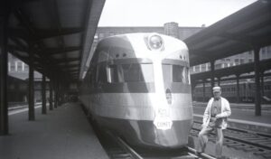 New York, New Haven and Hartford Railroad | Boston, Massachusetts | Goodyear Zeppelin Company Comet passenger train #9200 | South Station | July 5, 1937 | Henry Libby photograph / collection