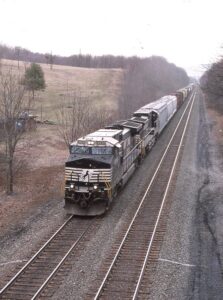 Norfolk Southern Corporation | Greensburg, Pennsylvania | GE D9-40CW #9780 and #9512 diesel-electric locomotives | WB Train 11K | March 8, 2006 | Dick Flock photograph / collection