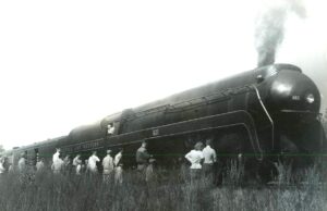 Norfolk and Western Railway | Suffolk, Virginia | Roanoke Shops Class J 4-8-4 #611 steam locomotive | Excursion | 1958 | Ed Kaspriske photograph / collection