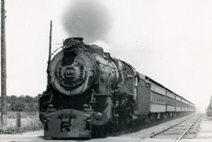 Pennsylvania Reading Seashore Lines | Pennsylvania Railroad | Juniata Works K4s 4-6-2 #3732 steam locomotive | Atlantic City bound train | July 6, 1947 | T.M. Flattley, Jr. photograph | Francis B. Landenberger Palmer collection