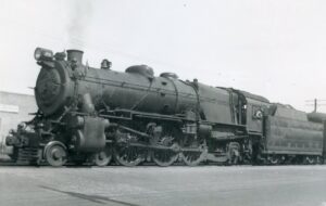 Pennsylvania Railroad | on Pennsylvania Reading Seashore Lines | Wildwood, New Jersey | Juniata Worls K4s #3756 steam locomotive | 1940 | T.M. Flattley, Jr. photograph | Francis B. Landenberger Palmer collection