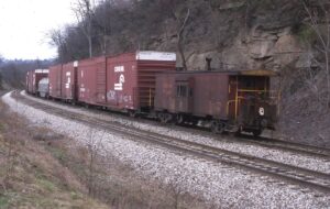 Union Railroad | Dravosburg, Pennsylvania | Caboose #C109 | southbound train #204 | April 9, 2002 | Dick Flock photograph / collection