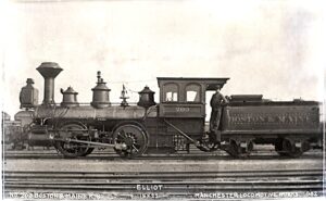 Boston and Maine Railroad | Boston, Massachusetts | Manchester Works Class 0-4-0 #203 “Elliot” Steam Locomotive | 1882 | Manchester Locomotive Works photograph | NRHS Collection