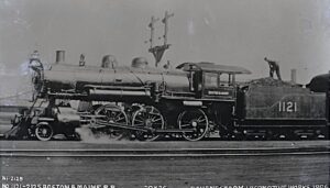 Boston and Maine Railroad | Schenectady, New York | Clas 4-6-0 #1121 steam locomotive | 1906 | Schenectady Locomotive Works photograph | NRHS Collection