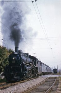 Canadian National Railway } St. Anne de Bayou, Quebec, Canada | Class 4-6-2 #5068 steam locomotive | Passenger Train | September 1957 | Al Holtz photograph / collection c