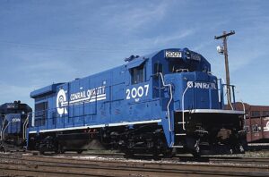 Conrail | Altoona, Pennsylvania | GE B23-7 #2007 diesel-electric locomotive | Fresh paint | May 30, 1995 | Gordon Lloyd, Jr. photograph | Stephen Timko collection