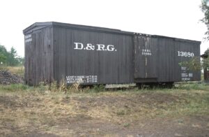 Denver and Rio Grande Western | Golden, Colorado | Wood sheaved boix car #18680 | September 1, 1994 | Soph Marty photograph | Morning Sun Books collection