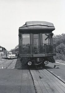 New York, New Haven and Hartford Railroad | Groton, Connecticut | Private Office Car | on USS Seawolf launch special | July 21, 1955 | M.P. Baline photograph | Henry Libby collection