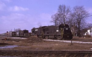 Penn Central Transportation Company | Effingham, Illinois | GE U25B #2512 + 1 diesel-electric locomotives | freight train | February 1971 | Ken Kulick photograph / collection