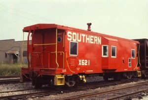 Southern Railway | Huntingburg, Indiana | Bay window caboose #X621 | September 7, 1981 | John Wilson photograph / collection