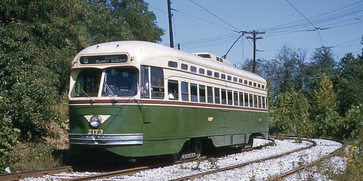 Philadelphia Transportation Company | Crestmont, Pennsylvania | PCC Streetcar #2173 | Route 6 Willow Grove | September 1957 | Al Holtz photograph / collection