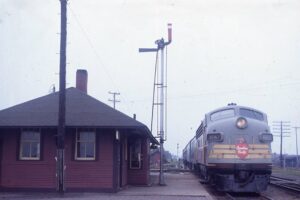 Canadian Pacific Railroad | Delsen, Quebec, Canada | GMD FP7 #4067 diesel-electric locomotive | Train #220, D&H Train #34 “Laurentian” | Delsen train station | September 9, 1967 | Al Holtz photograph / collection