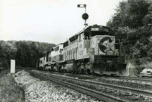 Chessie System | Baltimore and Ohio Railroad | Mance, Pennsylvania | EMD SD40 #7436 + 1 diesel-electric locomotives | Sand Patch helper engines | October 1978 | Ed Kaspriske photograph / collection