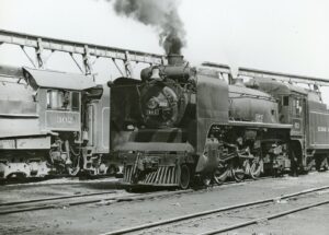 Delaware and Hudson Railway | Schenectady, New York | Class 4-6-2 #653 steam engine | actually Steamtown #127 | for 150th Anniversary | April 1974 | Ed Kaspriske photograph / collection