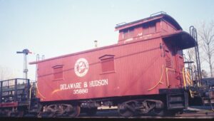 Delaware and Hudson Railway | Newfoundland, New Jersey | Caboose #35886 | Morris County Central Tourist RR | November 18, 1979 | H.B. Olsen photograph / collection