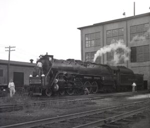 Reading Company | Reading, Pennsylvania | Class T1 4-8-4 #2124 steam locomotive | 1960 | Elmer Kremkow photograph / collection