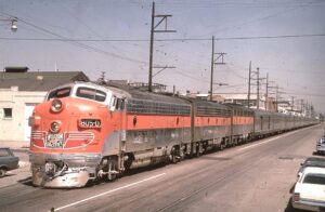 Western Pacific Railroad | Oakland, California | EMD FP7a #805D – B – F3a diesel-electric locomotives | California Zephyr | June 25, 1968 | Dave Sweetland Collection | Richard Prince collection