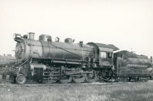 Pennsylvania Railroad | Ebenezer, Pennsylvania | Class H8sc 2-8-0 #7051 steam locomotive | October 10, 1937 | Francis B. Landenberger Palmer photograph / collection