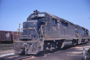 Atlanta and West Point Railroad | Montgomery, Alabama | EMD GP40 #729 diesel-electric locomotive | October 1970 | Conniff Rail Photography | Stephen Timko collection