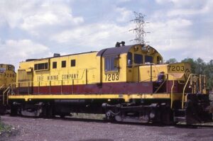 Erie Mining Company | Hoyt Lakes, Minnesota | Alco RS11 #7203 diesel-electric locomotive | June 11, 1983 | Richard Anderson photograph | Stephen Timko collection